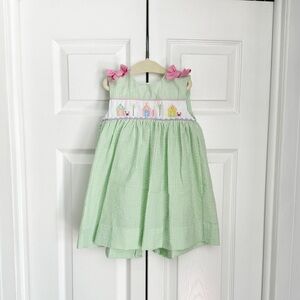 Toddler girl seersucker dress and bloomers